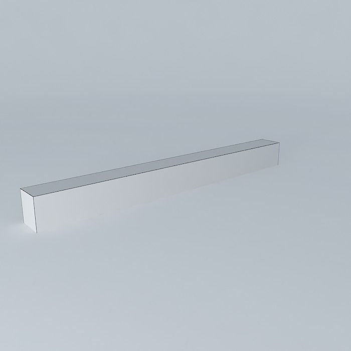 Wooden block bench Free 3D model_3