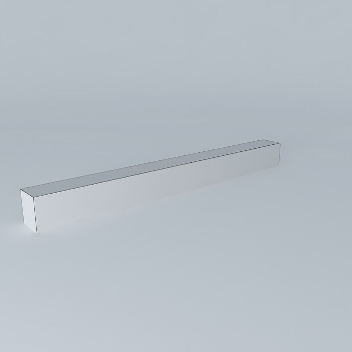 Wooden block bench Free 3D model_4