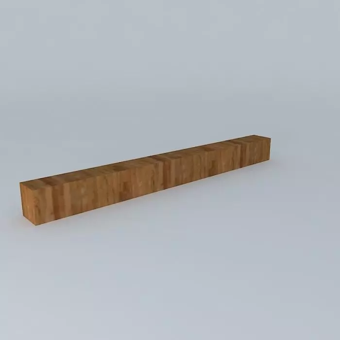 Wooden block bench Free 3D model_0