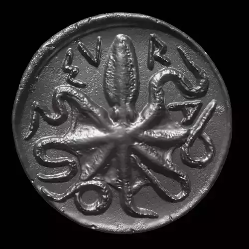 Octopus Coin-Silver Litra 3D print model