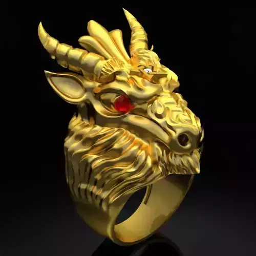 Nhan Nam Dau De - Men Ring Goat Head