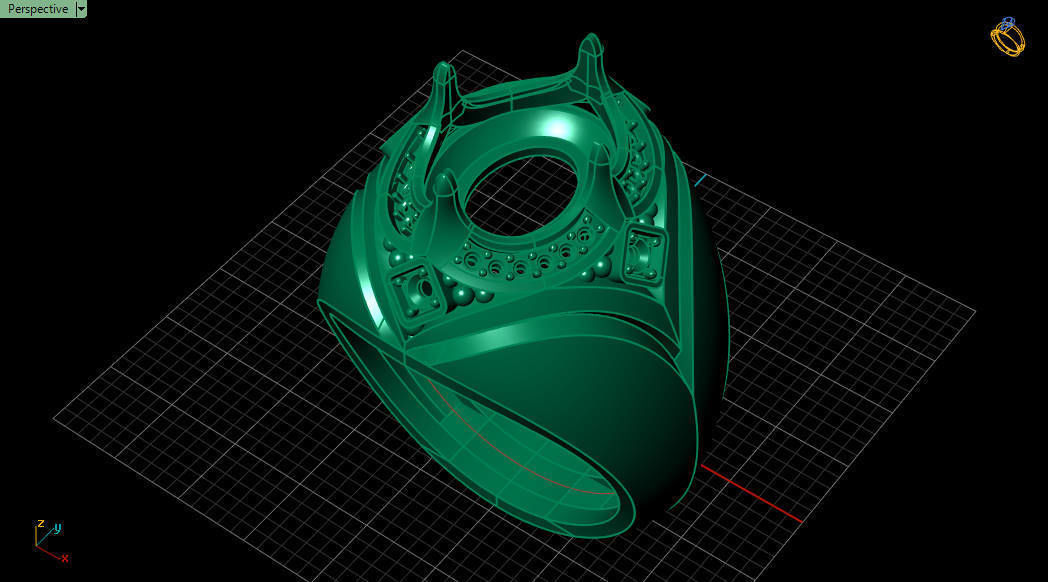 v ring sapphire and diamond 3D print model_8
