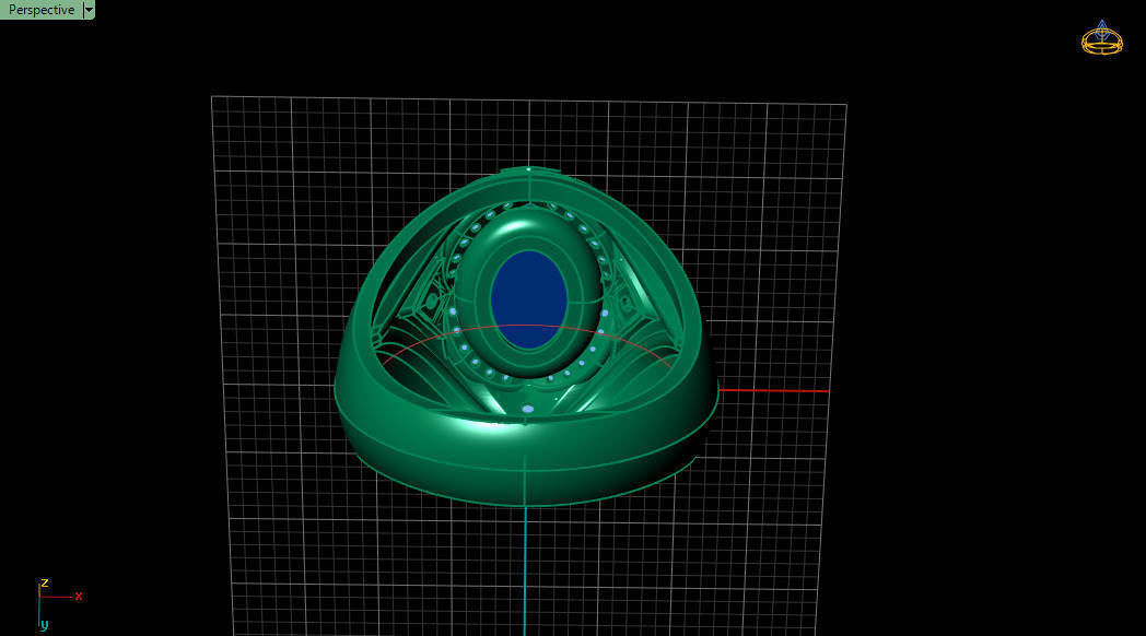 v ring sapphire and diamond 3D print model_7