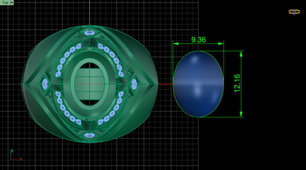 v ring sapphire and diamond 3D print model_9