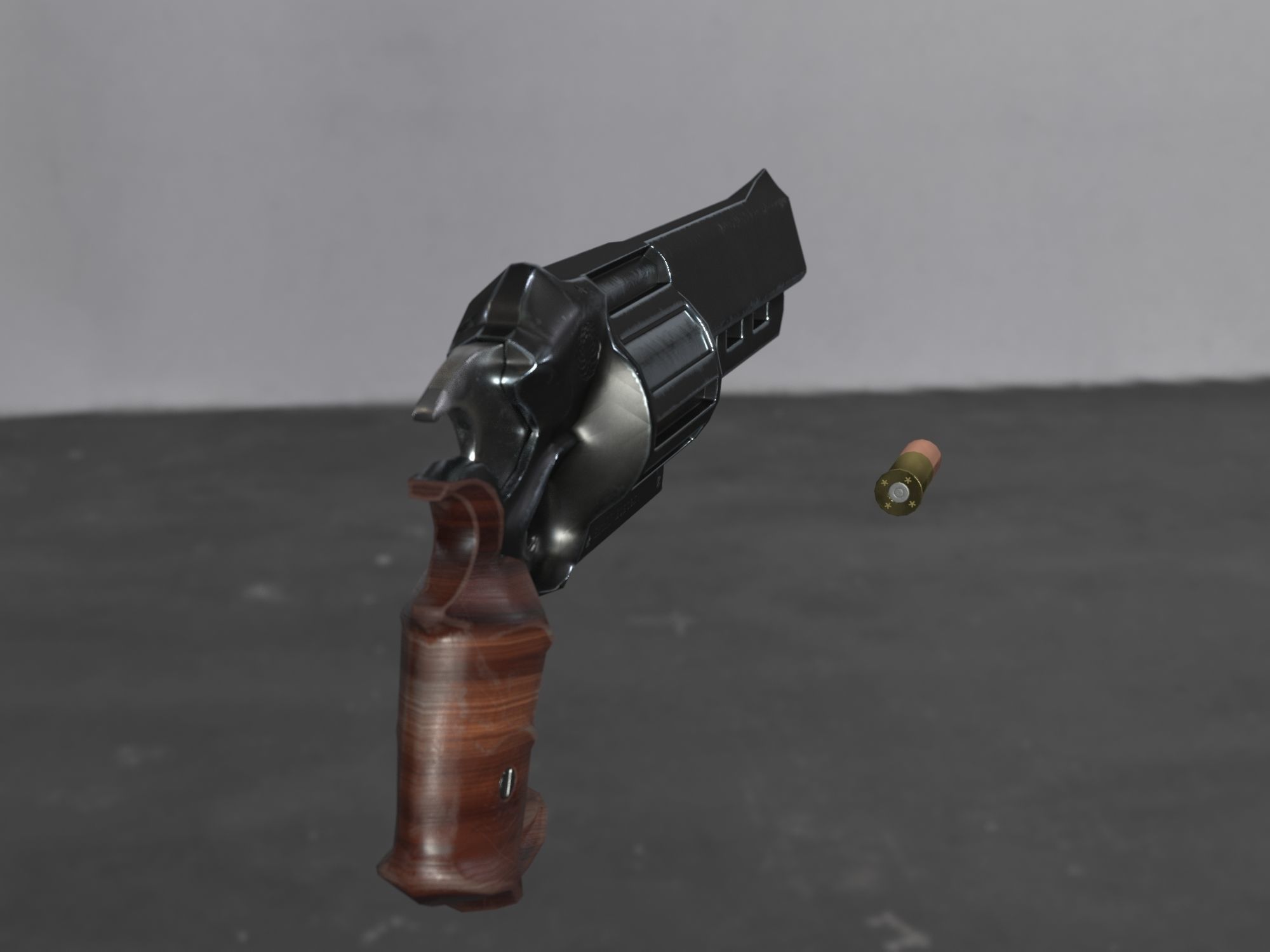 Skull Buster Revolver Handgun Low-poly 3D model_6