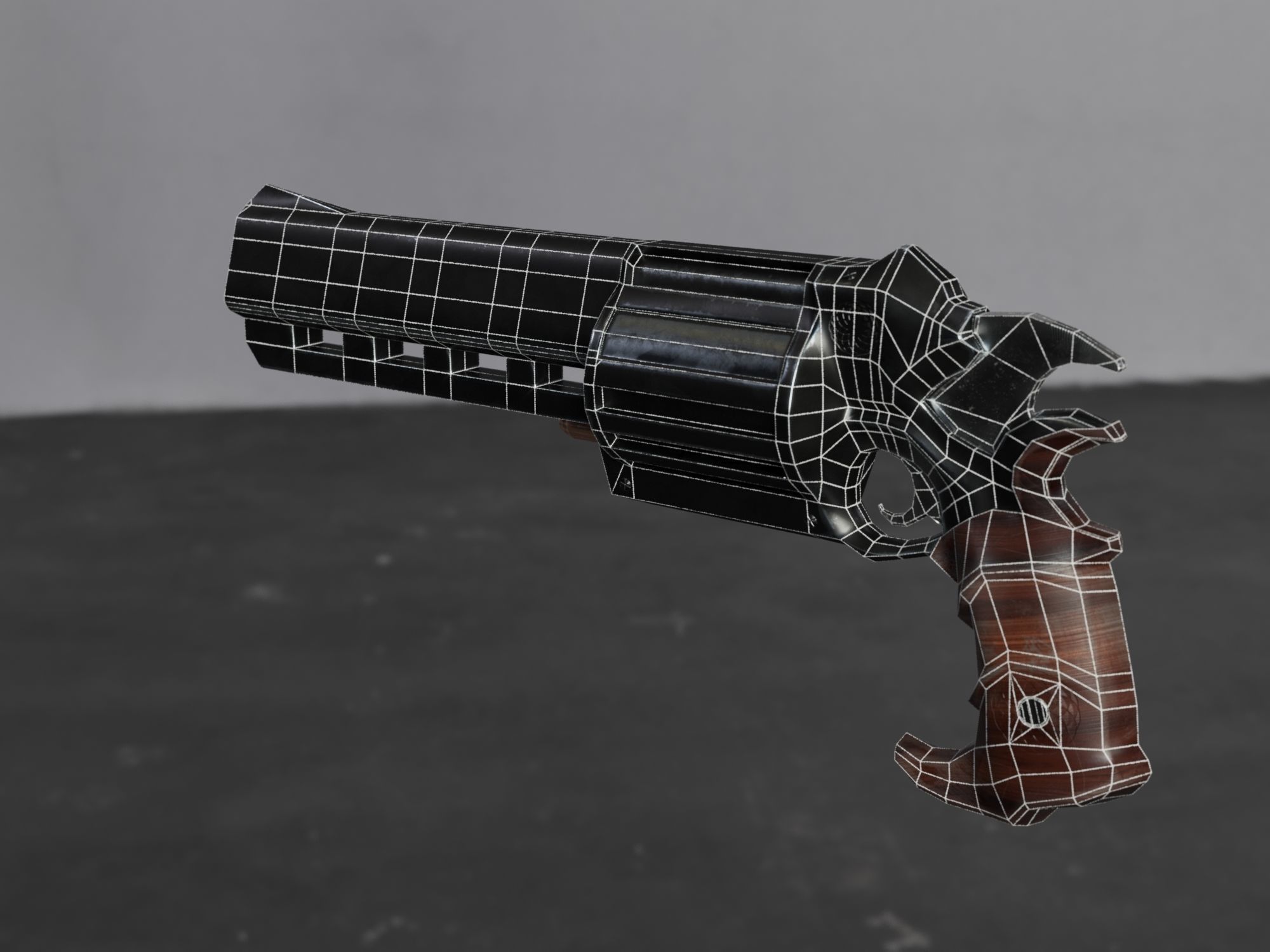 Skull Buster Revolver Handgun Low-poly 3D model_28