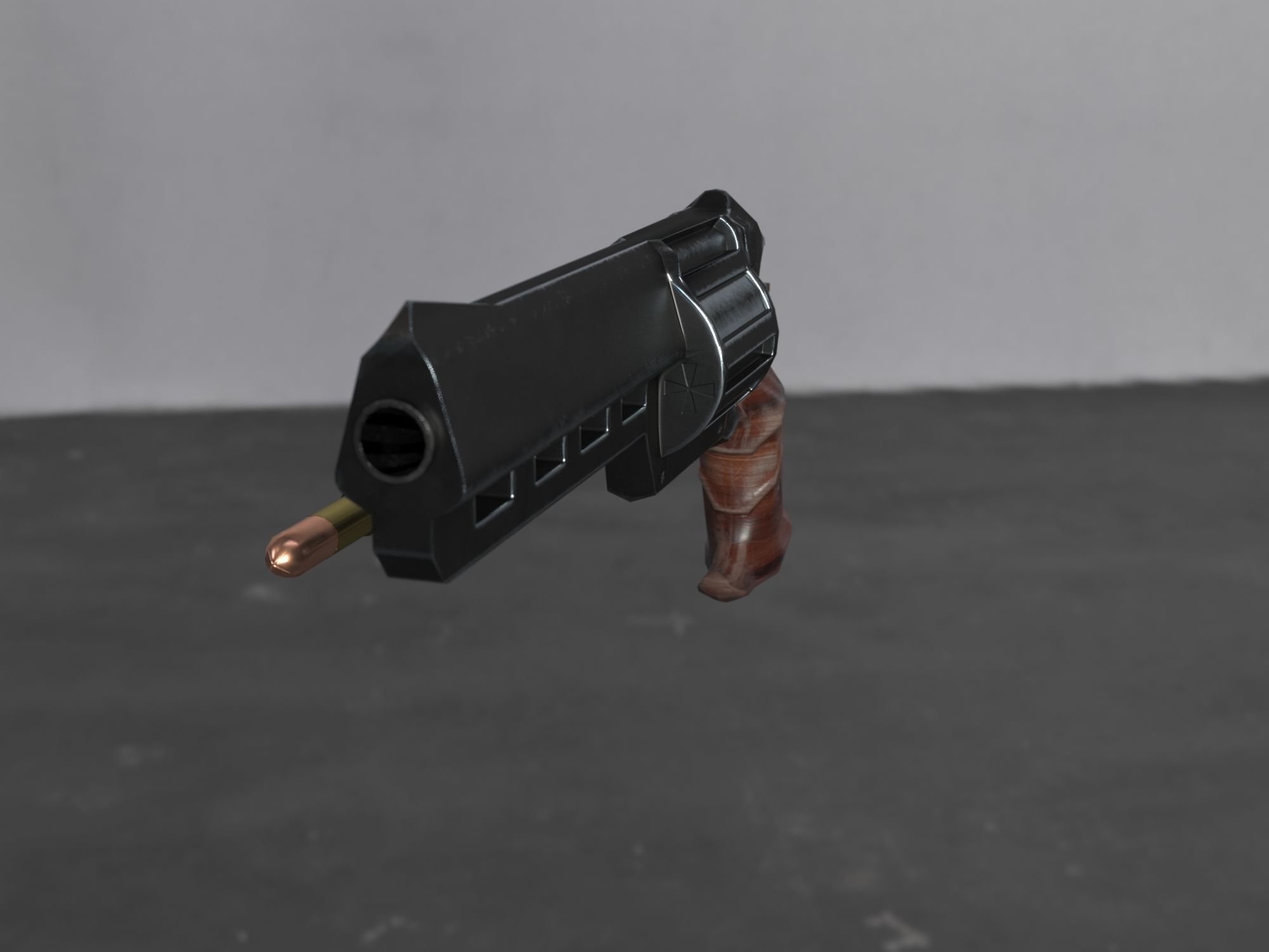 Skull Buster Revolver Handgun Low-poly 3D model_16