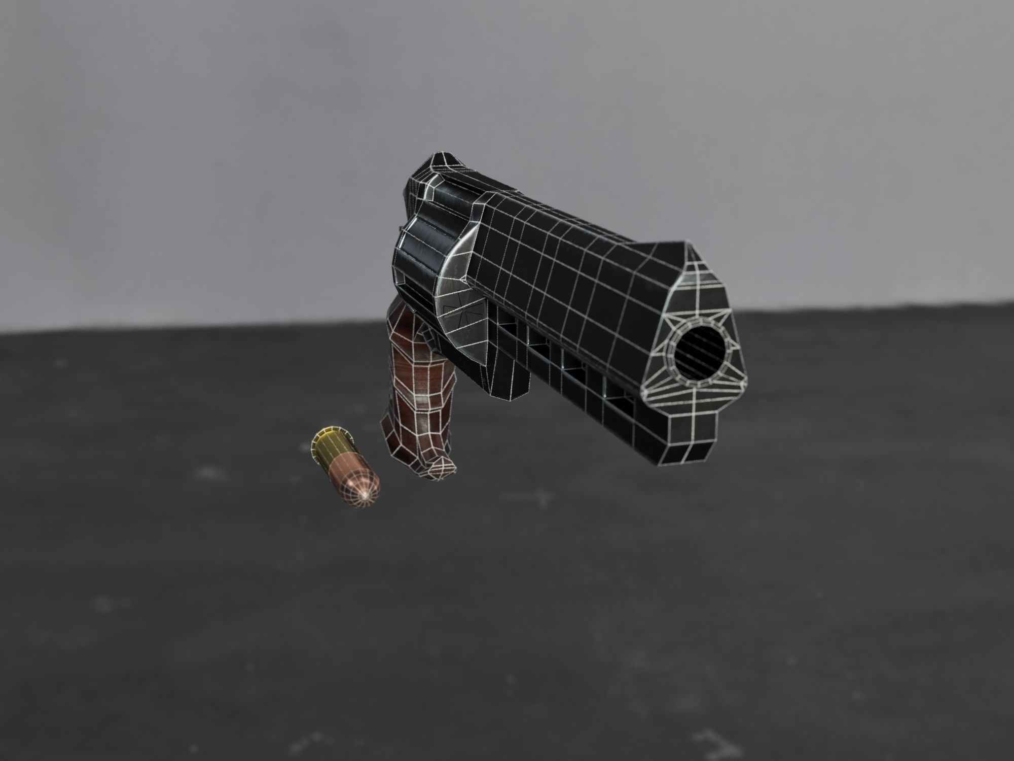 Skull Buster Revolver Handgun Low-poly 3D model_32
