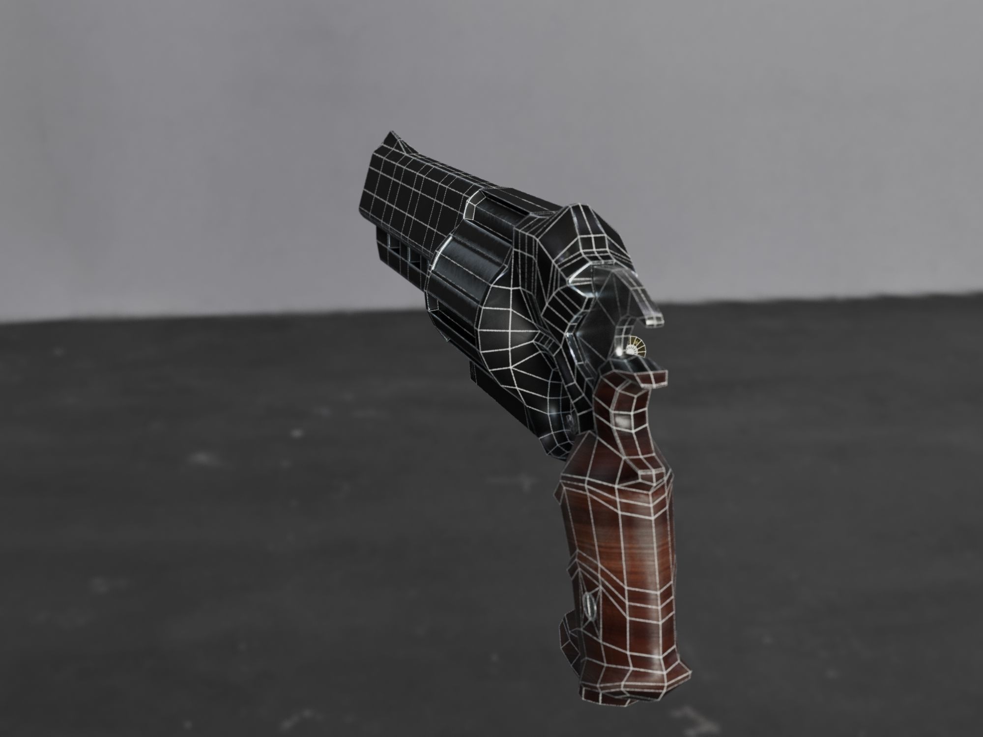 Skull Buster Revolver Handgun Low-poly 3D model_27