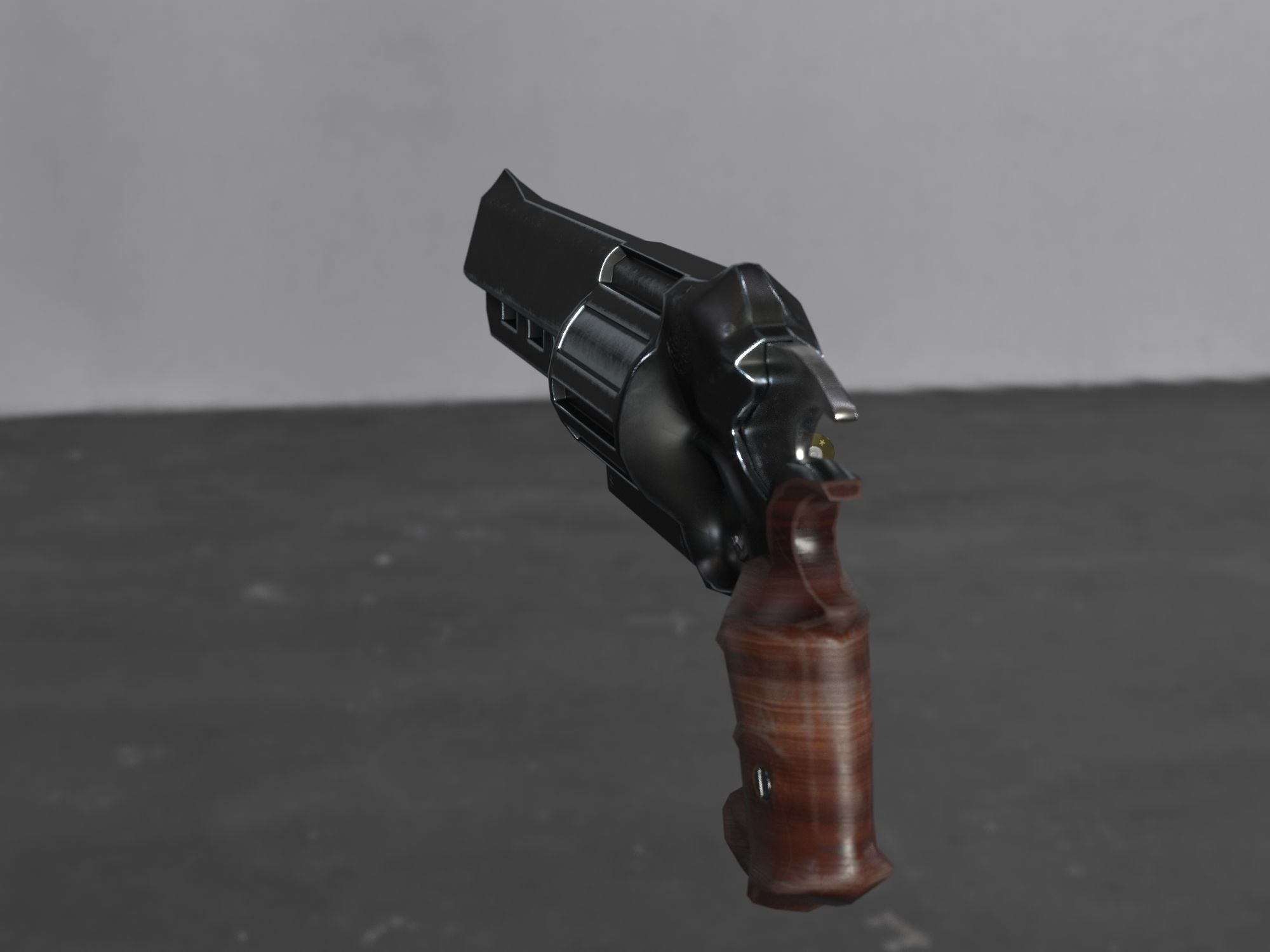Skull Buster Revolver Handgun Low-poly 3D model_8