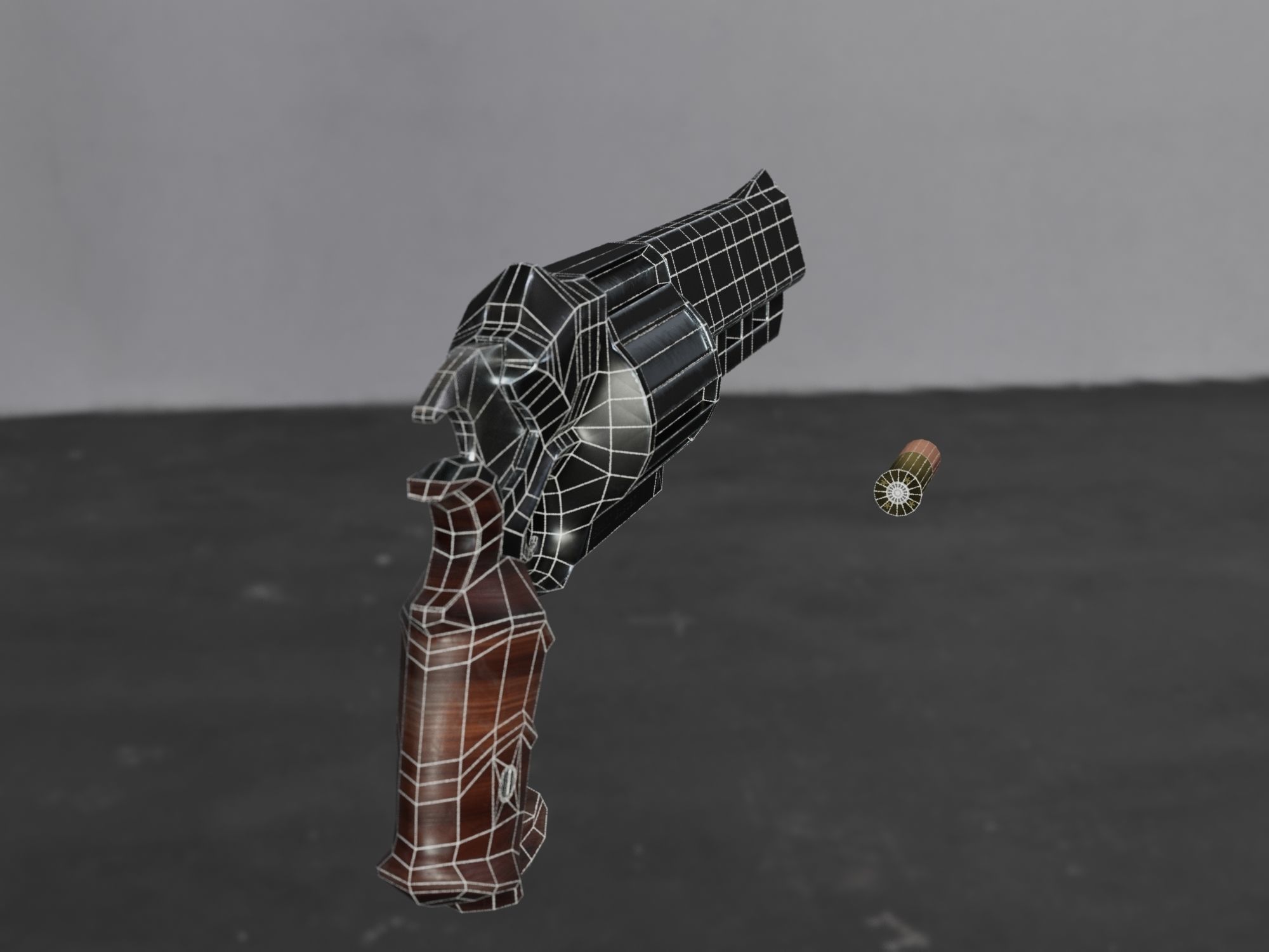 Skull Buster Revolver Handgun Low-poly 3D model_26