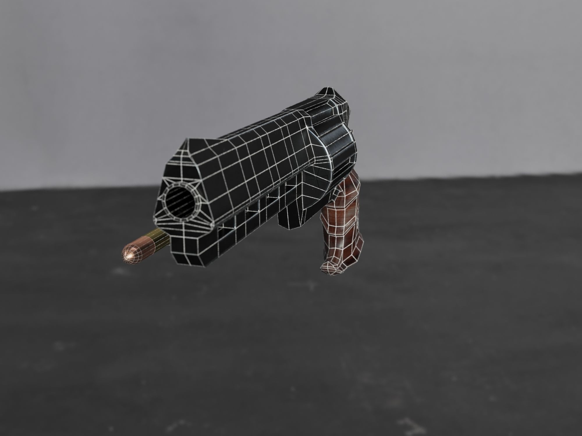 Skull Buster Revolver Handgun Low-poly 3D model_31