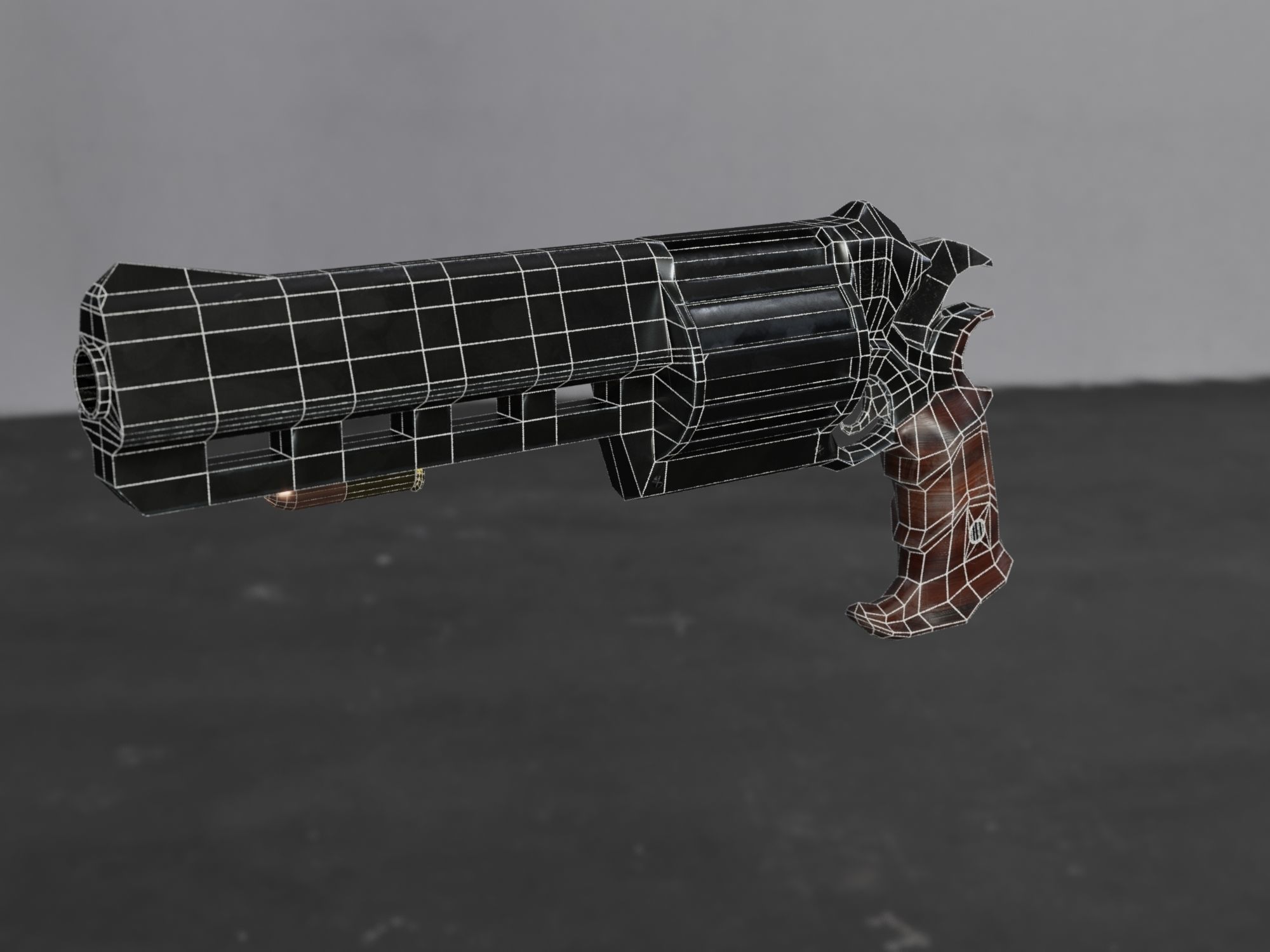 Skull Buster Revolver Handgun Low-poly 3D model_30
