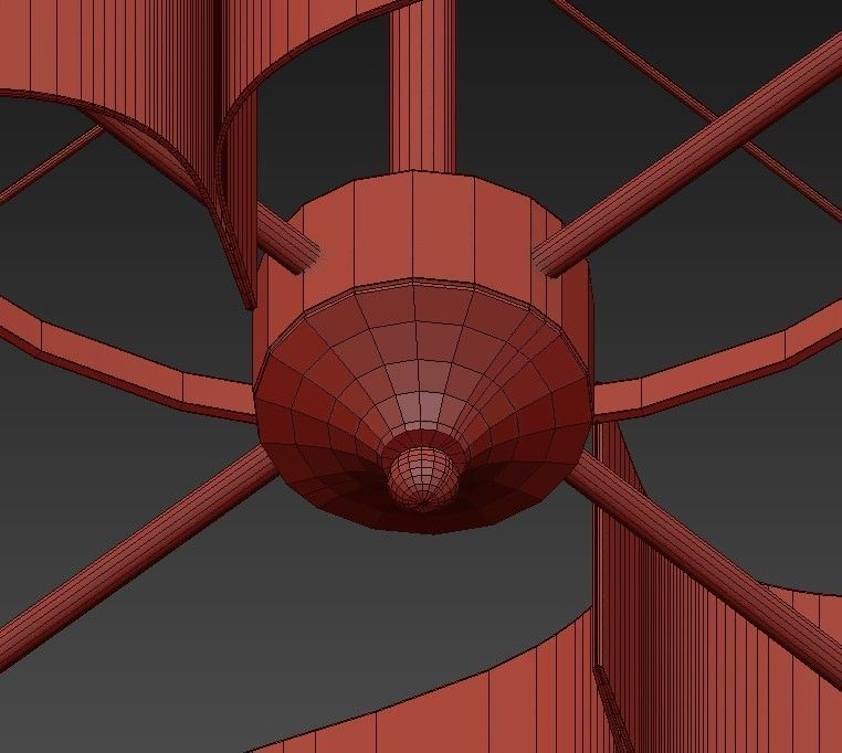 Grand Lotus Black Chandelier 3D model_5