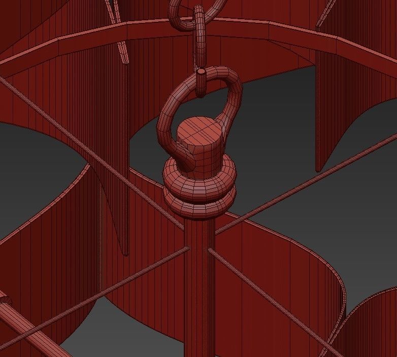 Grand Lotus Black Chandelier 3D model_7