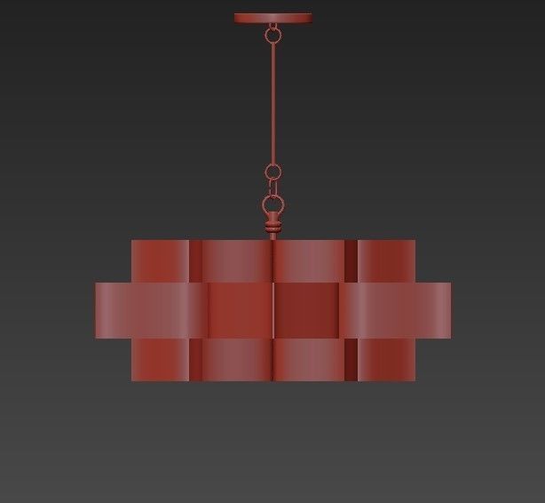 Grand Lotus Black Chandelier 3D model_1