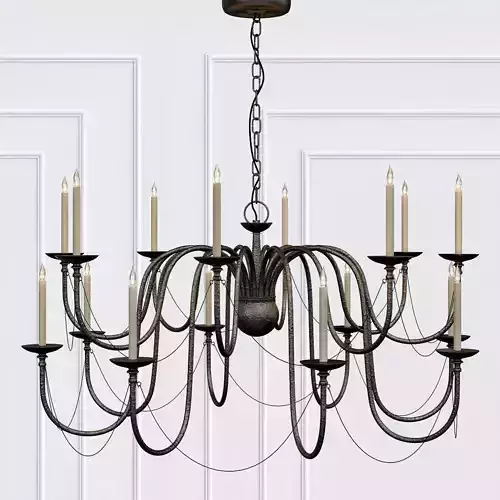 Currey Company Digby Mole Black 16 Light Chandelier