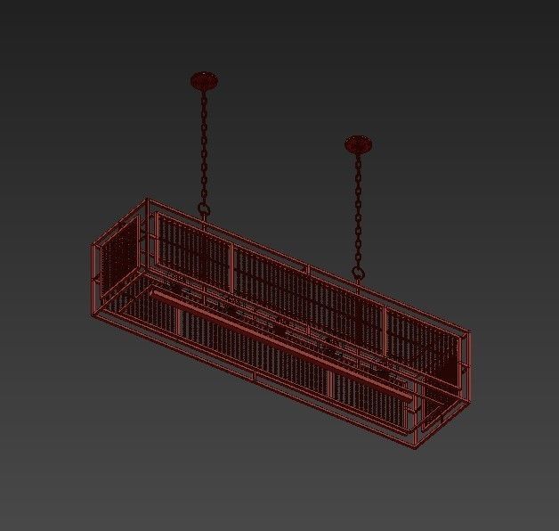 Adelle Rectangular Chandelier 3D model_3