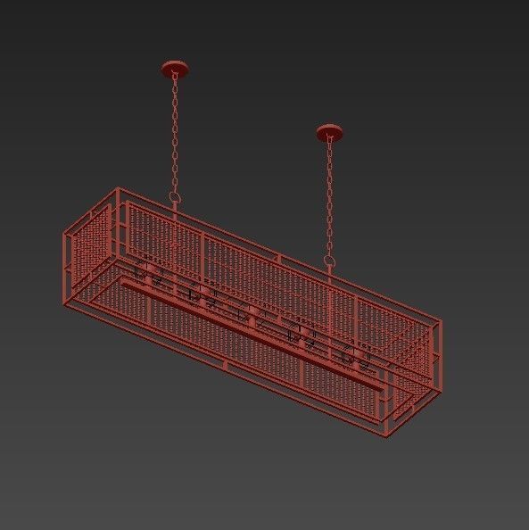 Adelle Rectangular Chandelier 3D model_2