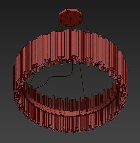 Luxurious Hotel Style Pendant Lamp  Golden Chandelier 3D model_5