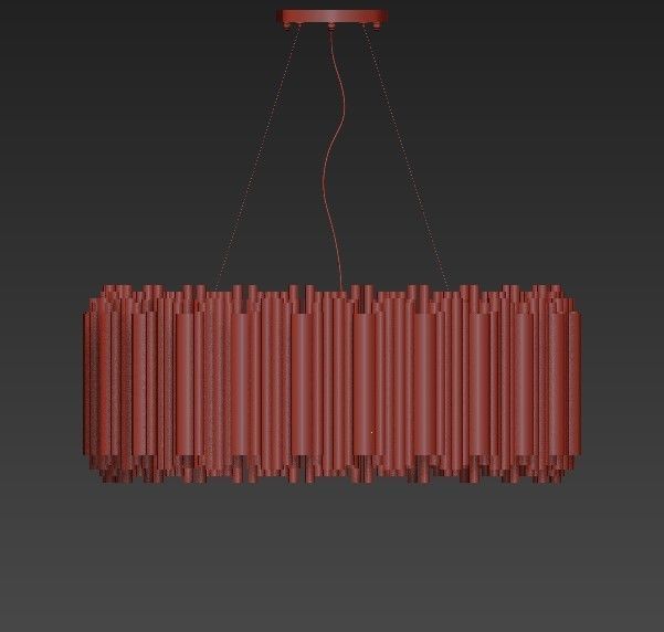 Luxurious Hotel Style Pendant Lamp  Golden Chandelier 3D model_2