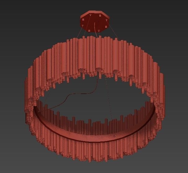 Luxurious Hotel Style Pendant Lamp  Golden Chandelier 3D model_4