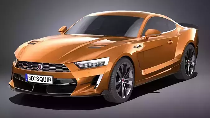 LowPoly Generic Muscle Car v2 2018