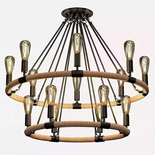 Rope Wrapped Pendant Industrial Style