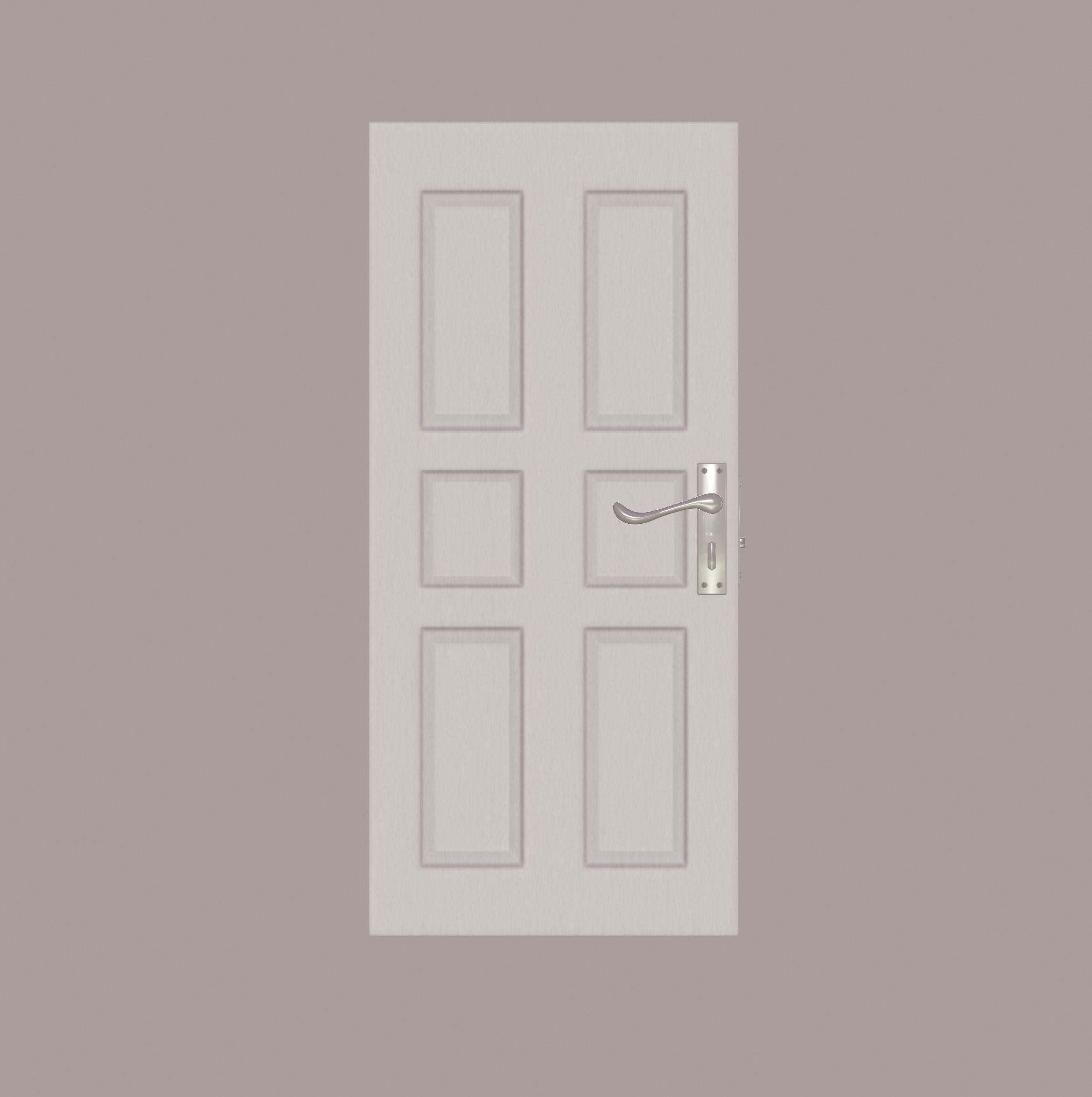 White Door 3D model_1