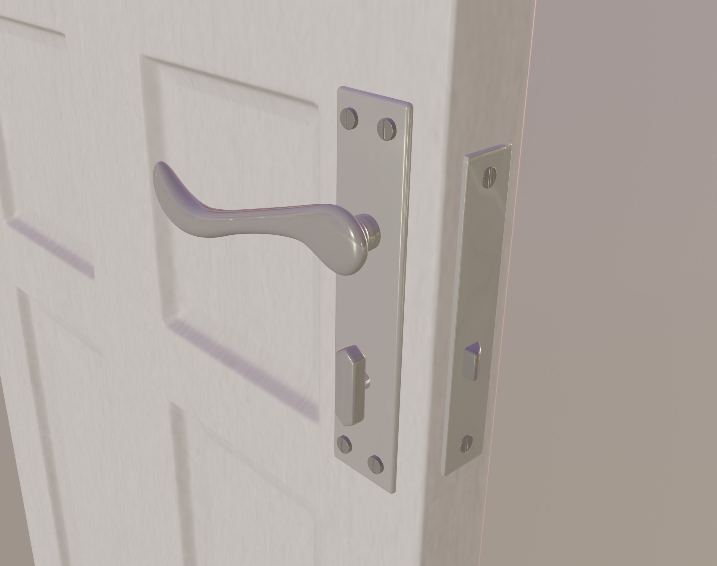 White Door 3D model_3