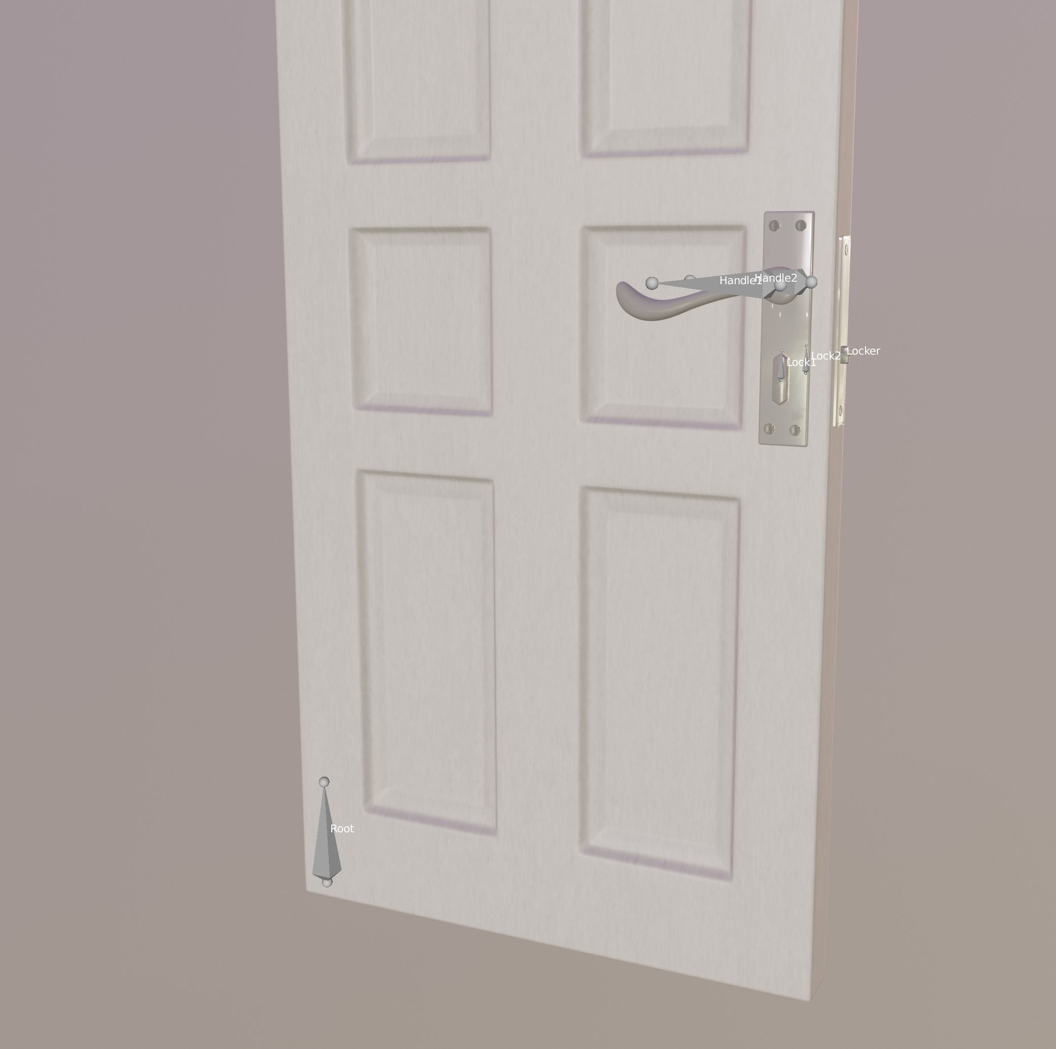 White Door 3D model_9