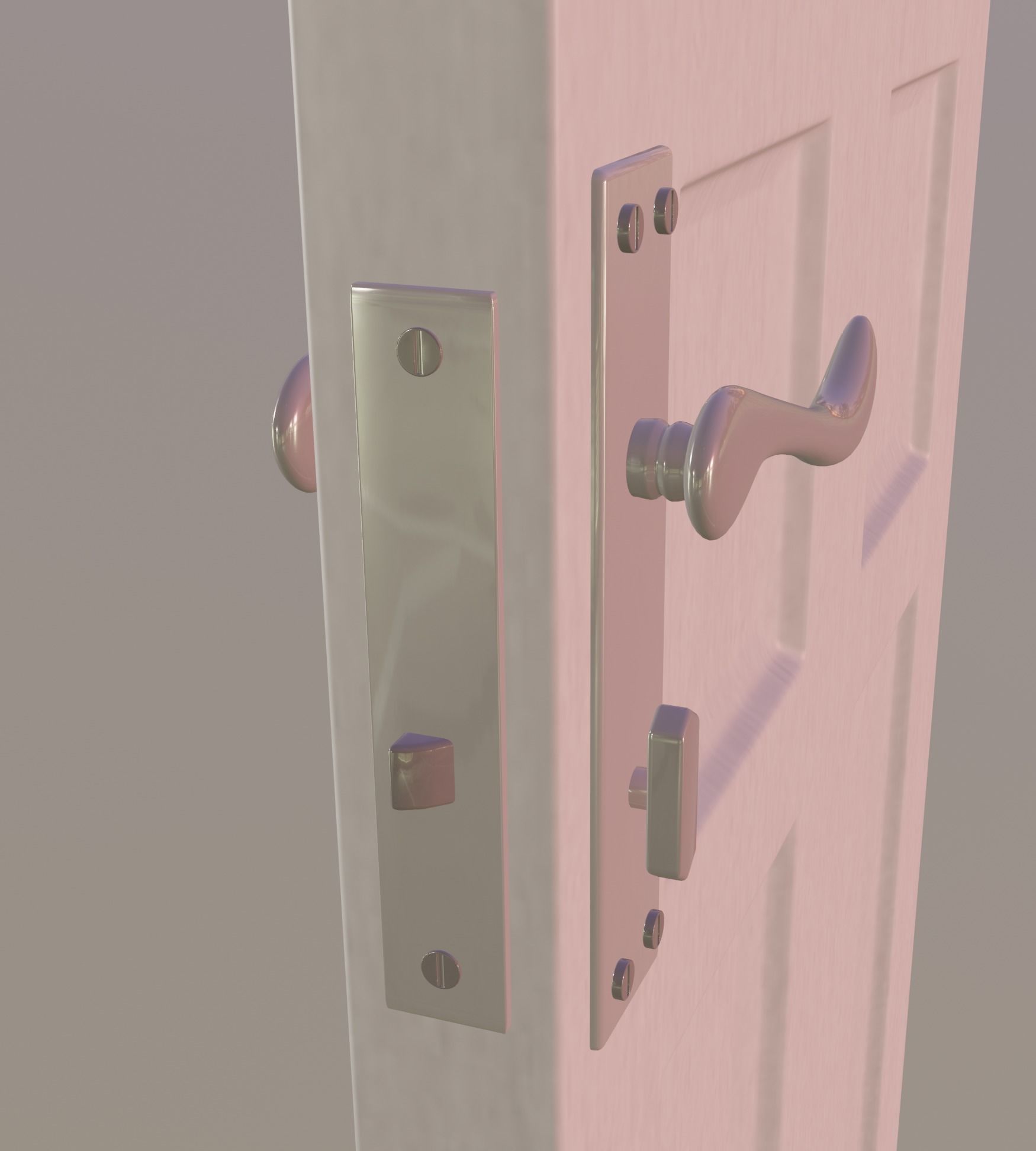 White Door 3D model_4