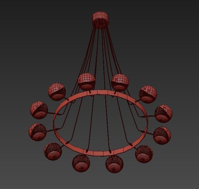 Impressive Italian Chandelier 3D model_3