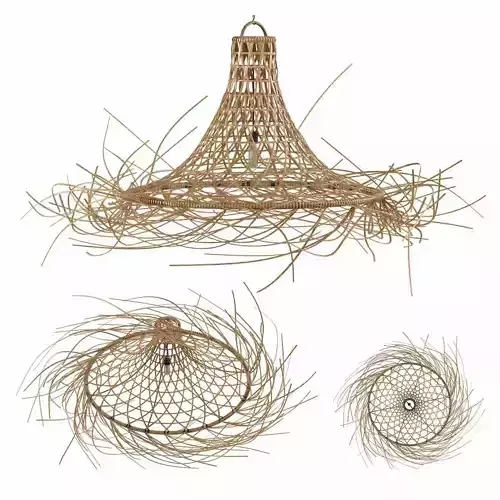Bazar Bizar MYKONOS Rattan lampshade 3D model