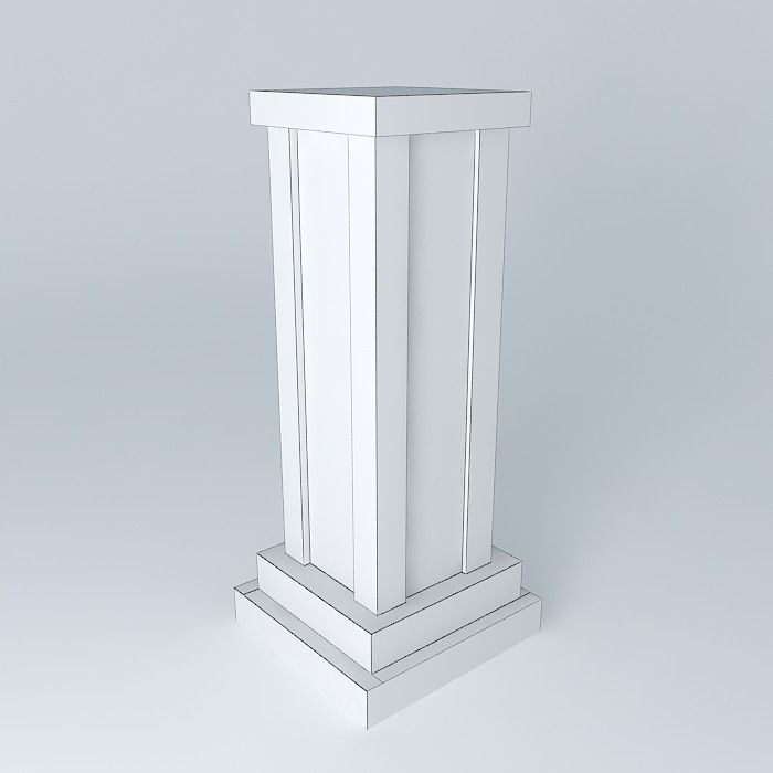 Marble pedestal Free 3D model_3