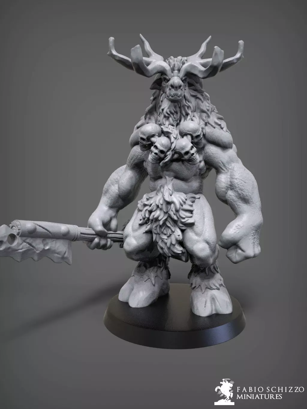 Baphomet statue of demon with antlers 3D print model_0