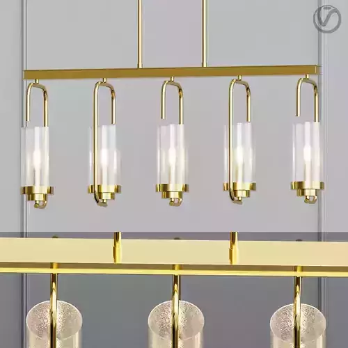 Holden 5 Light Aged Brass Linear Pendant