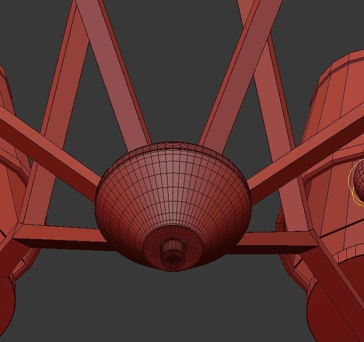 6 Light Washed Gold Chandelier 3D model_6