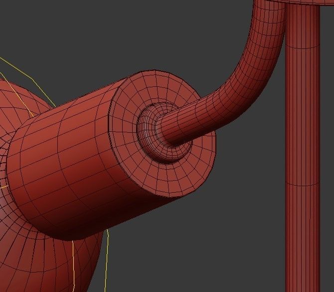 Zag 3 Light Antique Gold Leaf Chandelier 3D model_5