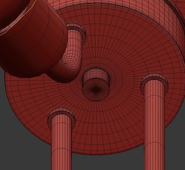 Zag 3 Light Antique Gold Leaf Chandelier 3D model_4