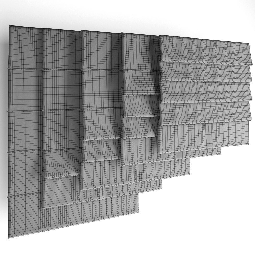 Roman blinds set 23 3D model_2