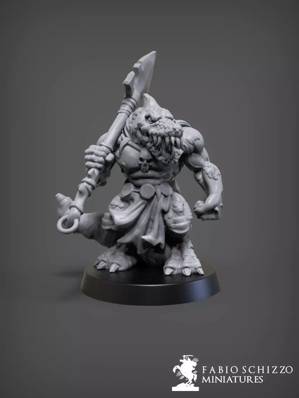 Werecroc miniature of demon holding sword 3D print model