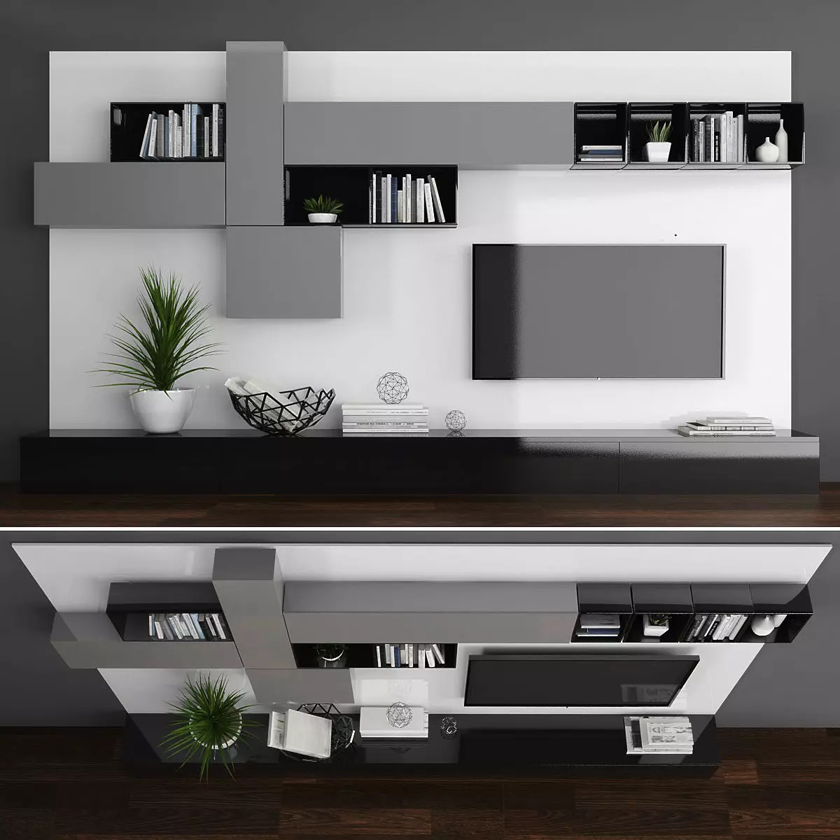 Tv stand  Low-poly 3D model_0