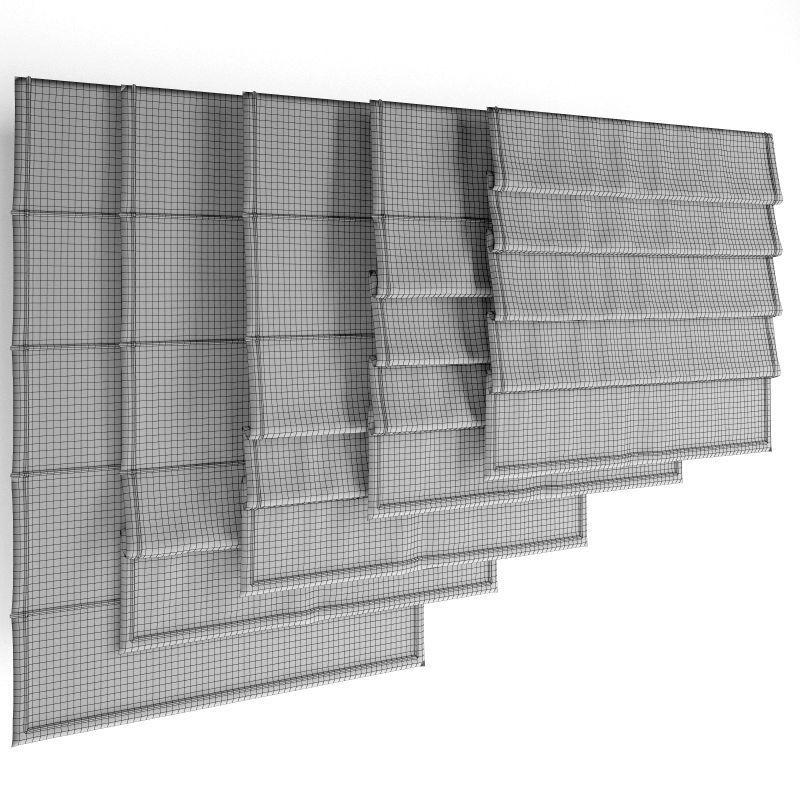 Roman blinds set 24 3D model_7