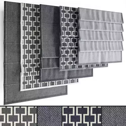 Roman blinds set 24 3D model