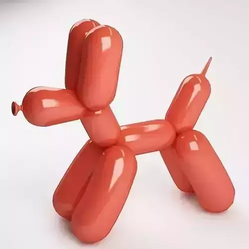 Balloon dog 01 red Low-poly 3D model