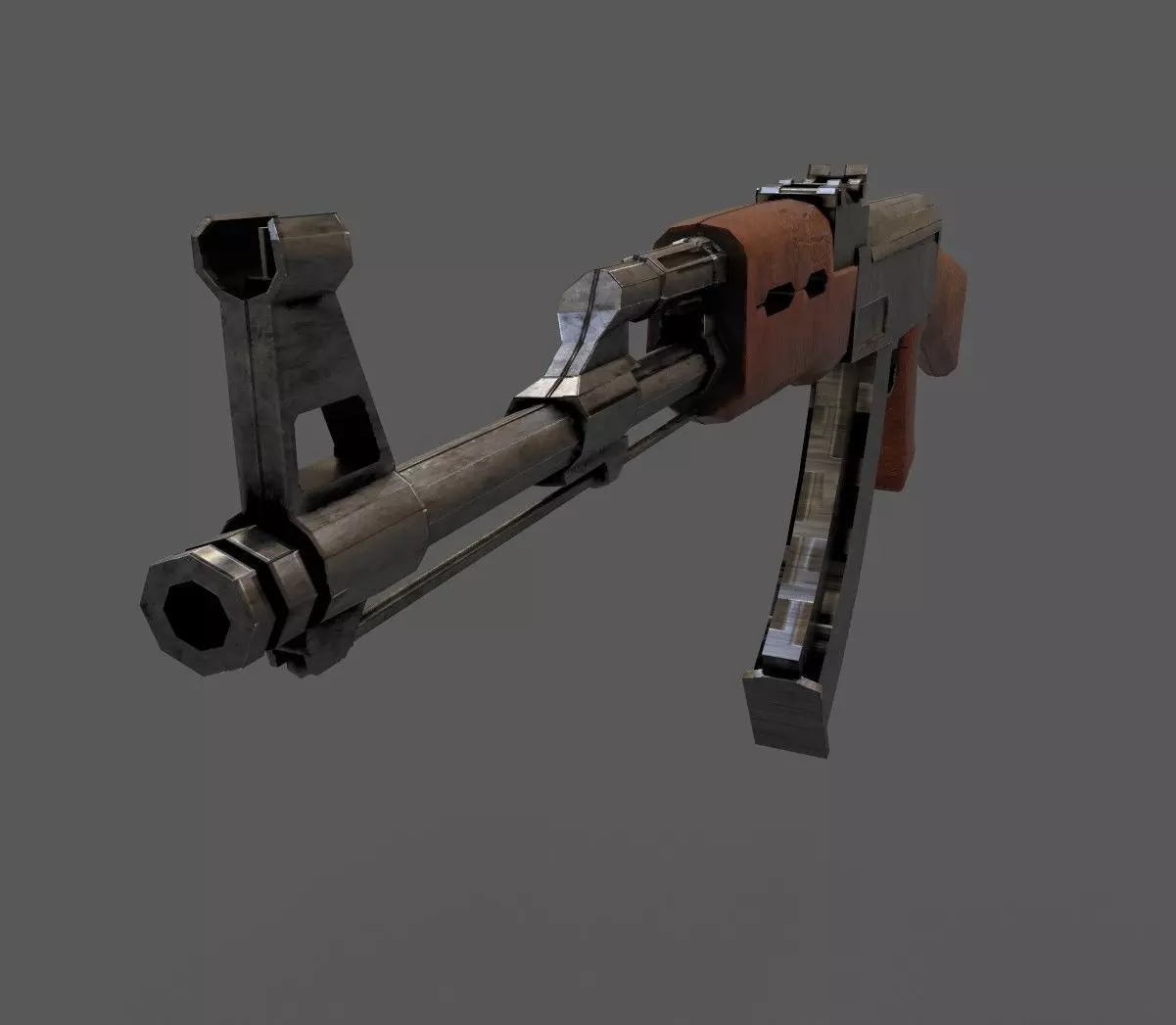 AK47 Gun Machine Assault Rifle Weapons Free low-poly 3D model