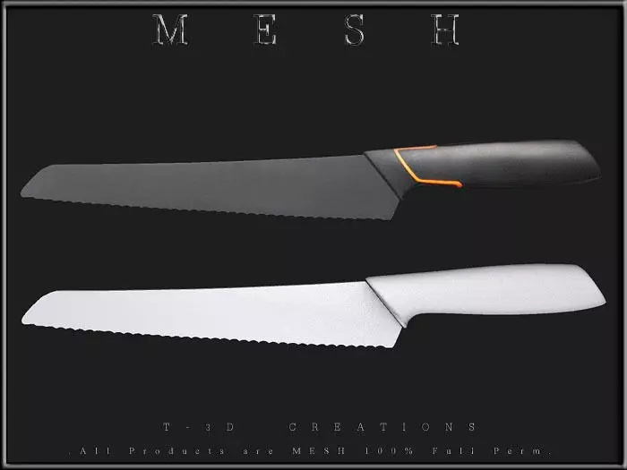 Bread Knife Low-poly 3D model