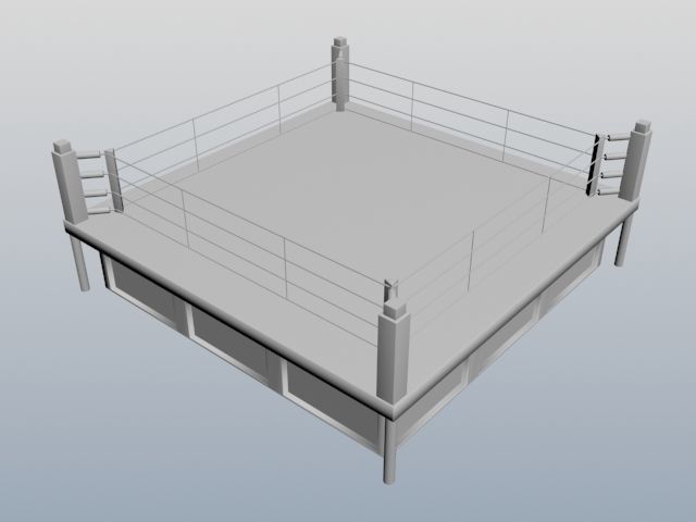 boxing ring 3D model_2