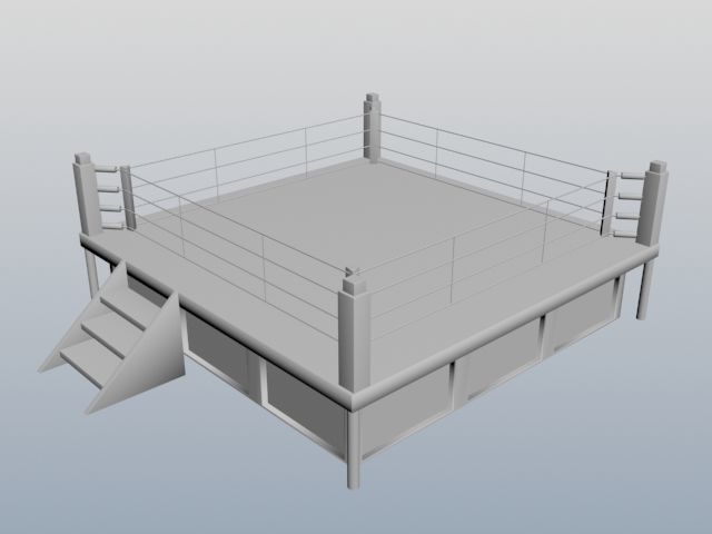 boxing ring 3D model_1